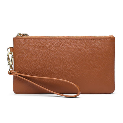 Cowhide Female Long Genuine Leather Simple Zipper Ladies Wallets