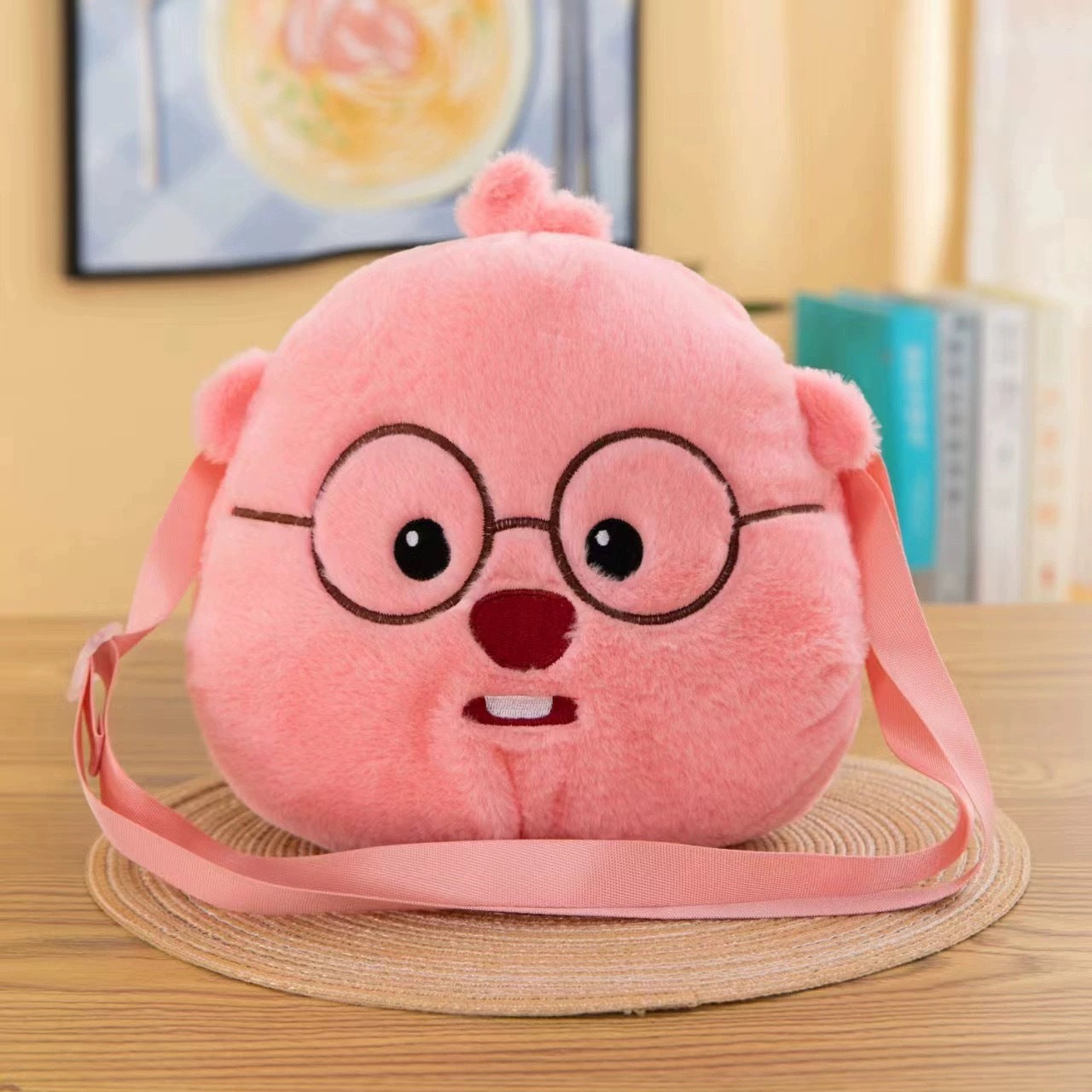 Little Beaver Cute Plush Class Commute Shoulder Bags