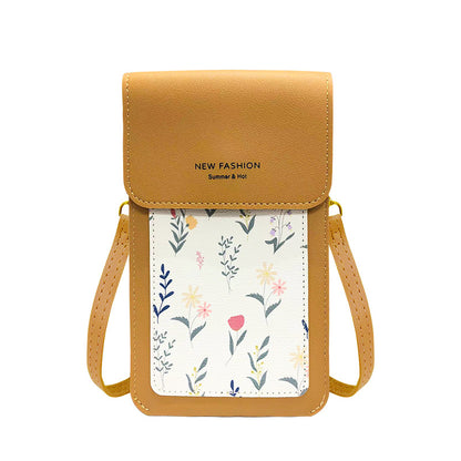 Stylish Touch Screen Thin Printed Mini Phone Bags