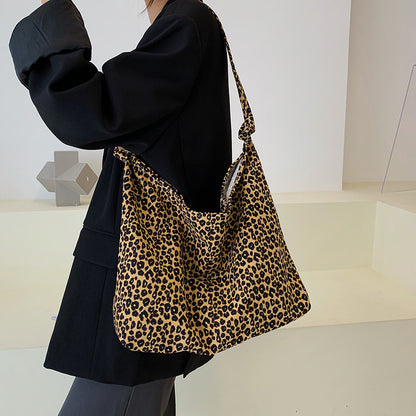 Leopard Print Large Capacity One Shopping Crossbody Bags