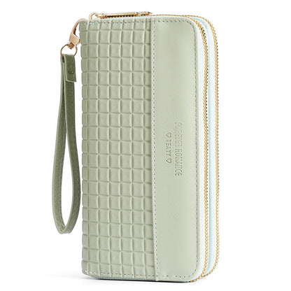 Women's Long Stitching Double Layer Zipper Ladies Wallets