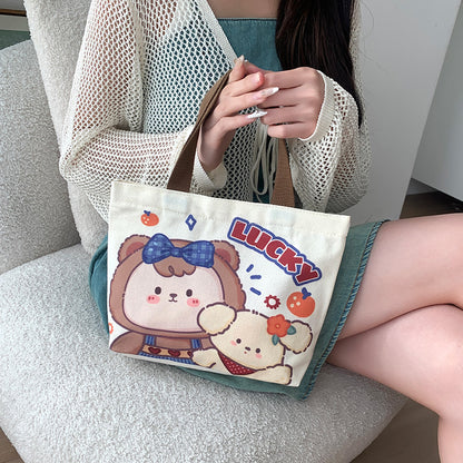 Canvas Female Cartoon Cabs Fashion Korean Handbags