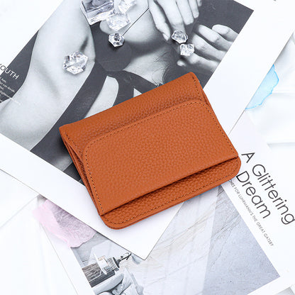 Women's Style Short Big Litchi Pattern Folding Ladies Wallets