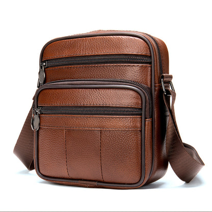 Men's Leather Vertical Top Layer Cowhide Men's Messenger Bags