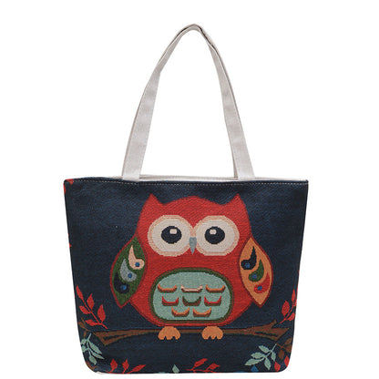 Women's Autumn Korean Style Woven Flower Cartoon Shoulder Bags