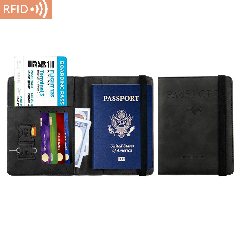 Versatile Leather Passport Multifunctional Certificate Cover Id Package