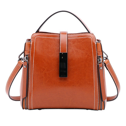 Women's Leather Fashionable Retro Portable High Sense Crossbody Bags