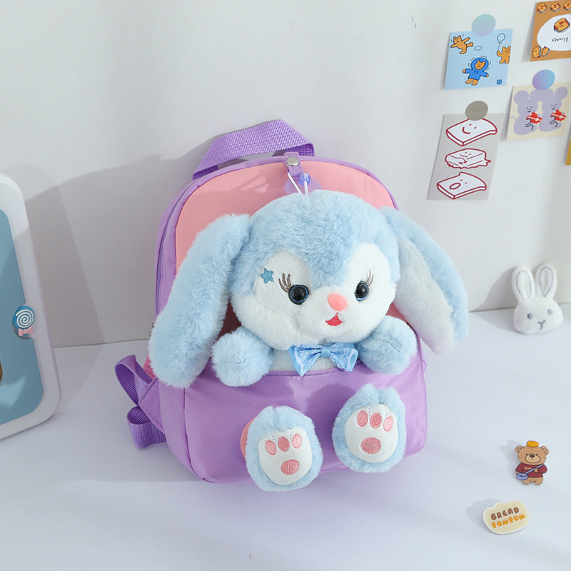 Sacs d'école pour élèves du primaire en peluche avec dessin animé pour enfants