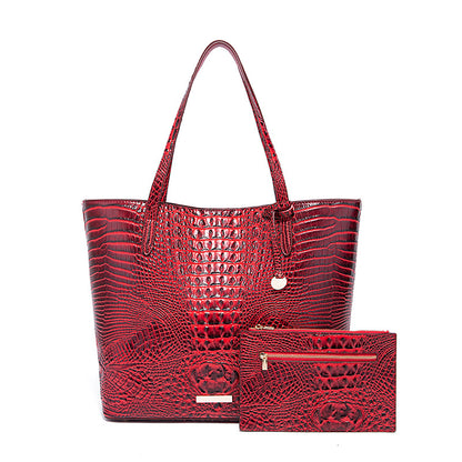 Sac à main fourre-tout pour femme motif crocodile rétro Brahmin