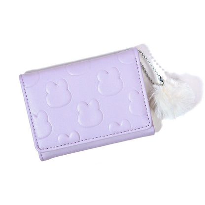 Cute Short Embossed Fluffy Balls Hanging Card Holder