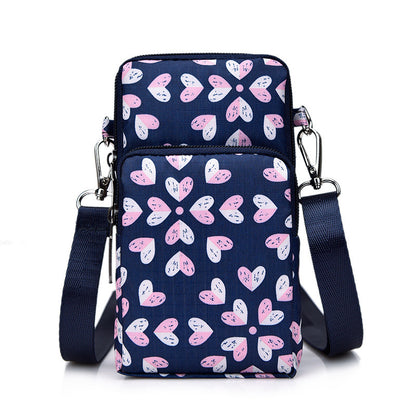 Korean Style Printed Nylon Mini Mobile Phone Bags