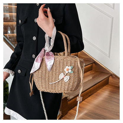 Woven Gentle Stylish Elegant Straw Scarf Summer Handbags