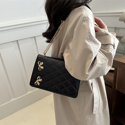 Women's Winter Small Square Simple Temperament Trendy Solid Crossbody Bags