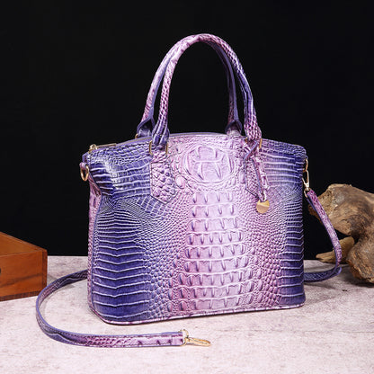 Women's For Retro Crocodile Pattern Brahmin Portable Handbags