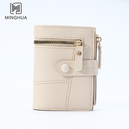 Women's Button Solid Color Thin Short Purses