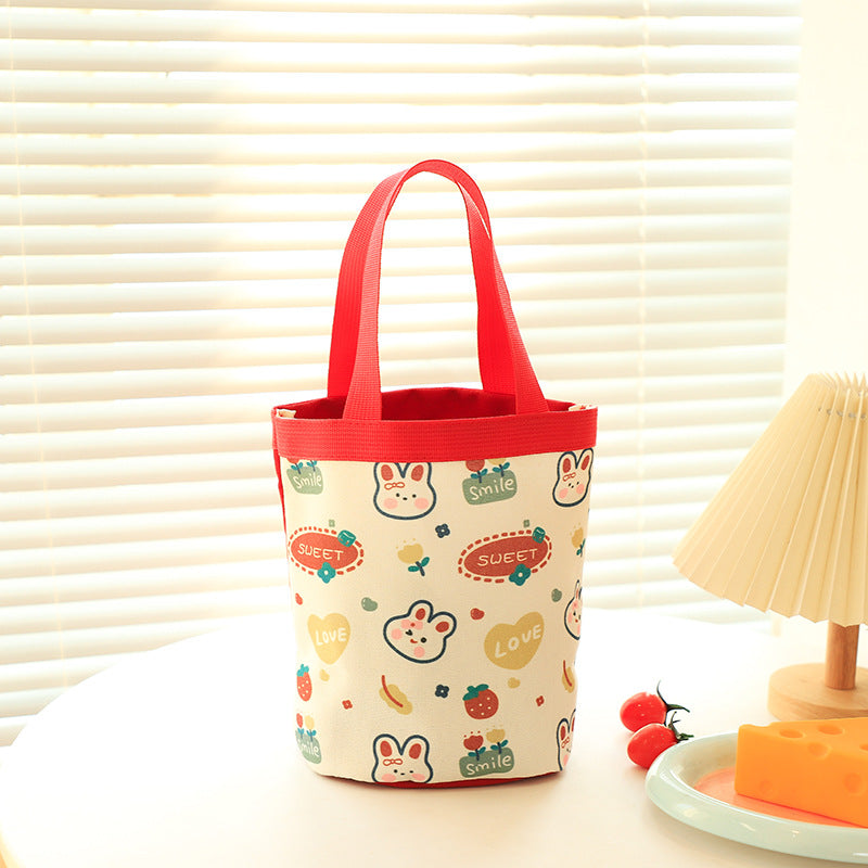 Large Capacity Cartoon Canvas Family Lunch Box Handbags