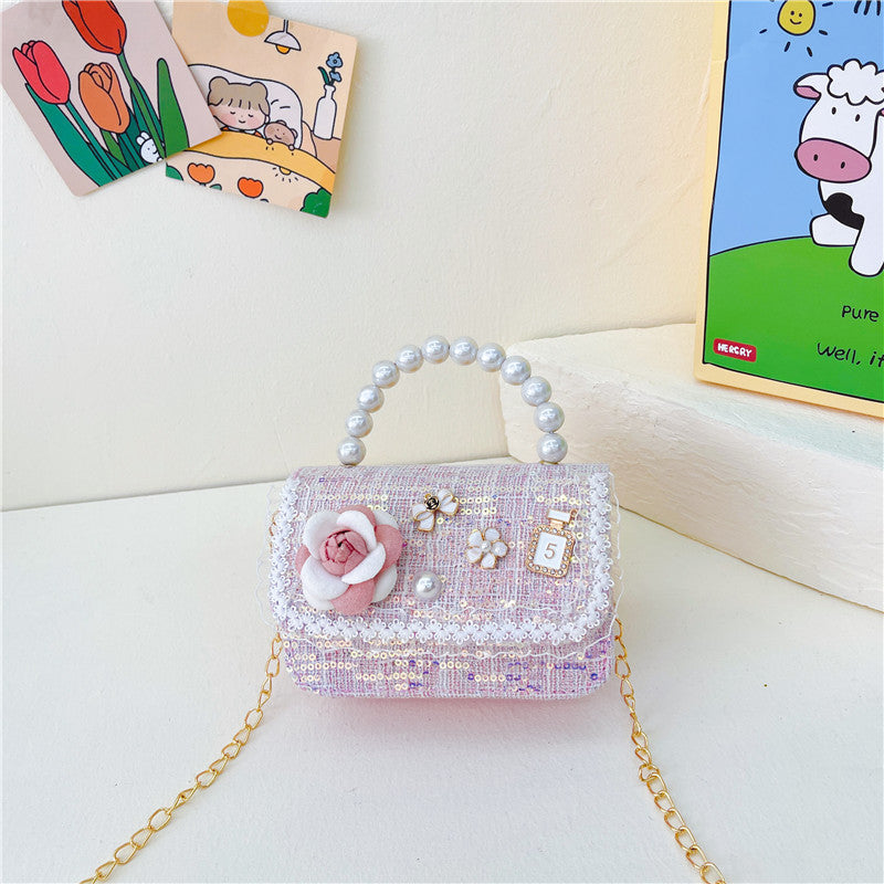 Children's Princess Style Chain Pearl Hand Trendy Children's Shoulder Bags