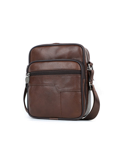 Mini sacs messagers tendance en cuir de vache souple pour hommes