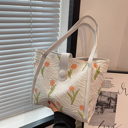 Sac fourre-tout en toile tendance pour femme - Sacs à bandoulière polyvalents