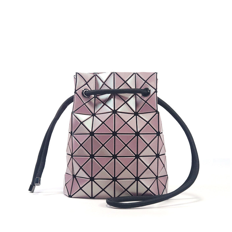 Women's Slouchy Drawstring Bucket Life Rhombus Crossbody Bags