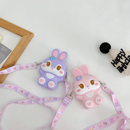 Cute Rabbit Cartoon Strawberry Bear Silicone Purses