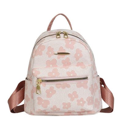 Women's Printed Canvas Korean Style Simple Large Backpacks