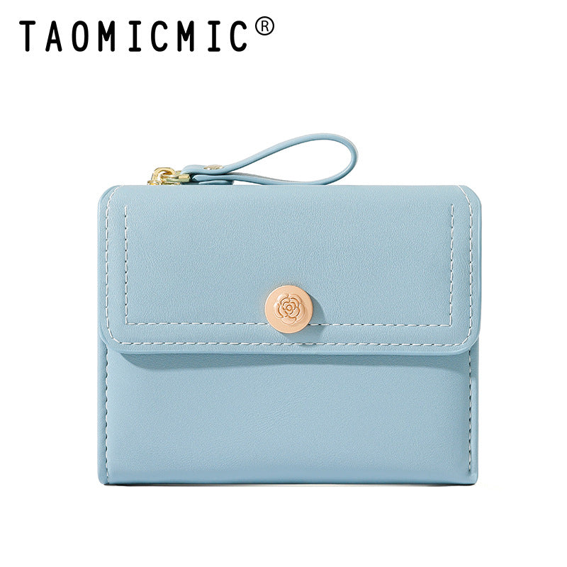 Women's Short Chic Folding Minimalist Credentials Ladies Wallets