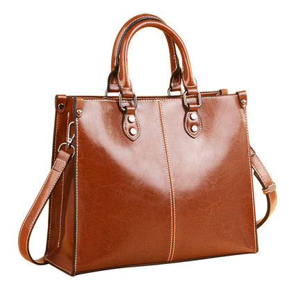 Women's Cool Trendy Leather Cowhide Retro Handbags