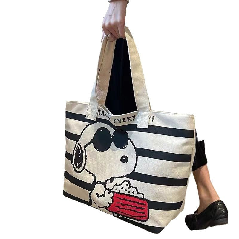 Women's Snoopy Printed Canvas Large Capacity Underarm Shoulder Bags