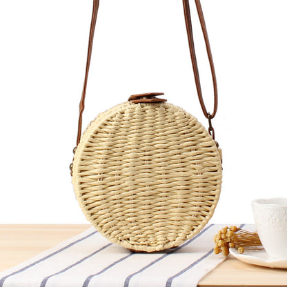 Women's Round One Woven Beach Mori Style Crossbody Bags