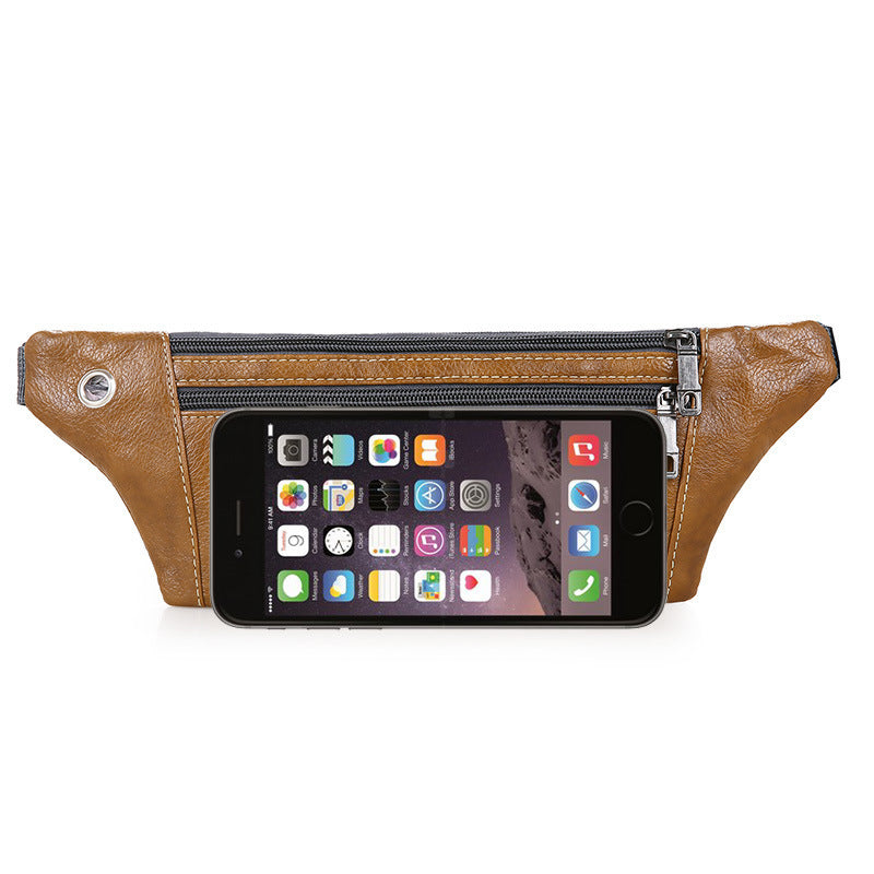 Men's Simple Solid Color Close-fitting Leisure Mobile Men's Waist Packs