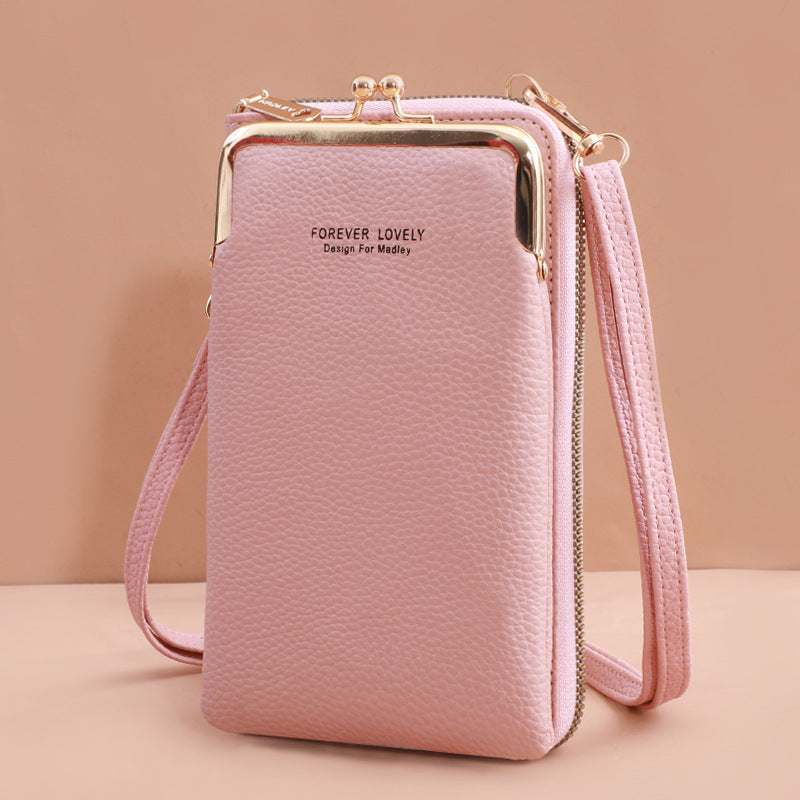 Fashion Korean Style Litchi Pattern Solid Phone Bags