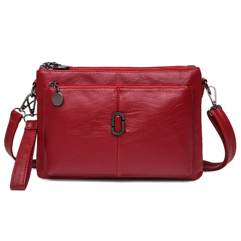 Women's Soft Leather Small Mother Shopping Clutch Handbags