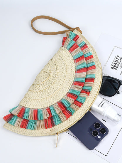 Women's Woven Tassel Summer Niche Design Commuter Handbags