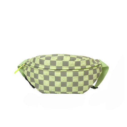 Women's & Men's & Trendy Couple Slanted Fashion Plaid Small Lightweight Waist Packs