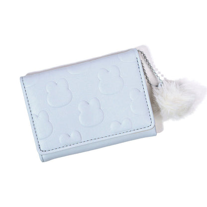 Cute Short Embossed Fluffy Balls Hanging Card Holder