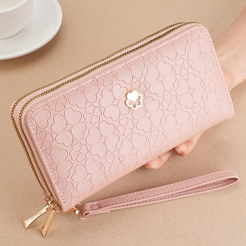 Women's Long Double Zipper Mobile Mini Ladies Wallets