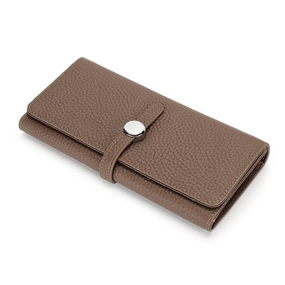 Women's Genuine Leather Folding Large Capacity Soft Ladies Wallets