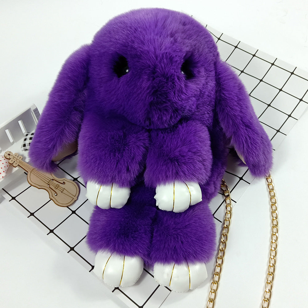 Adorable Rabbit Imitate Rex Fur Plush Shoulder Bags