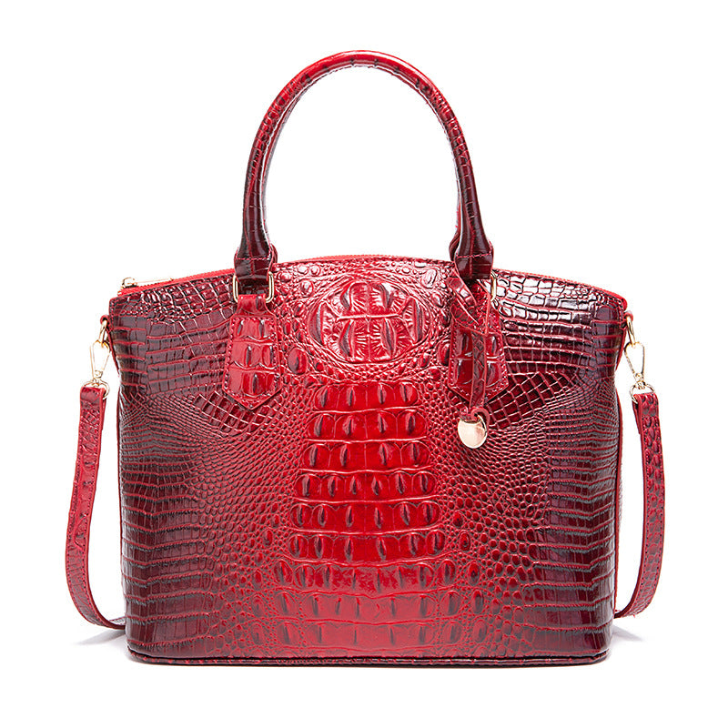 Women's For Retro Crocodile Pattern Brahmin Portable Handbags