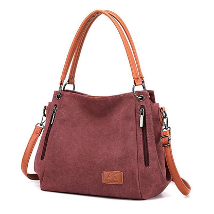 Women's Canvas Fashion Solid Color Large Capacity Crossbody Bags