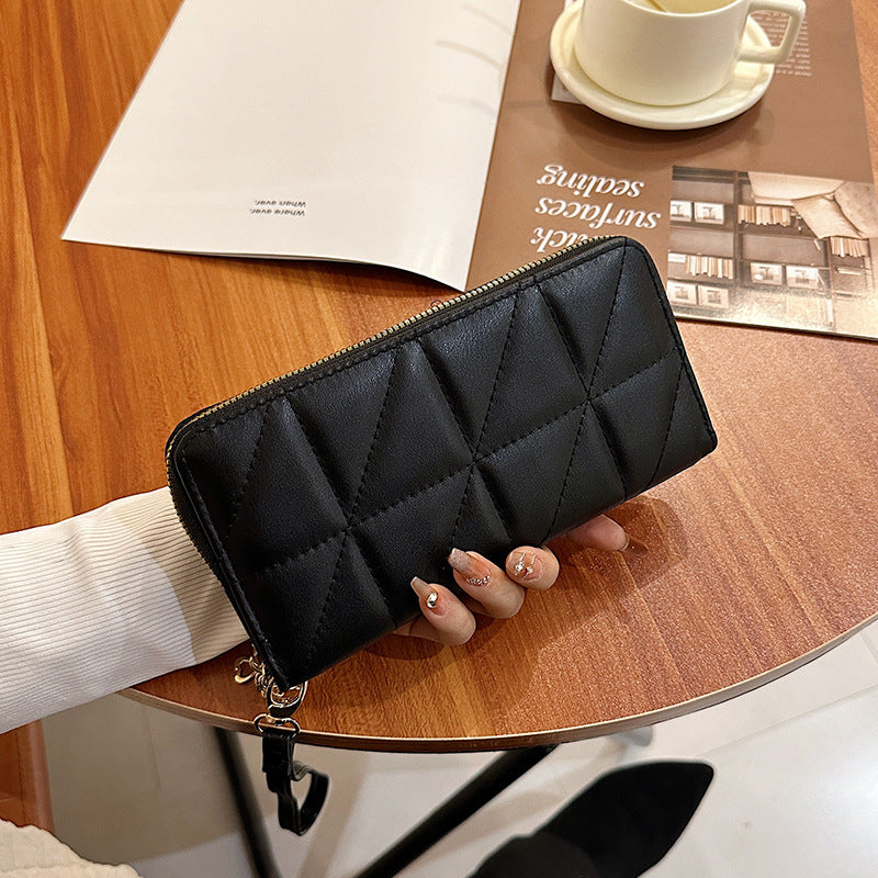 Women's Rhombus For Long Fashion Zipper Lady's Ladies Wallets