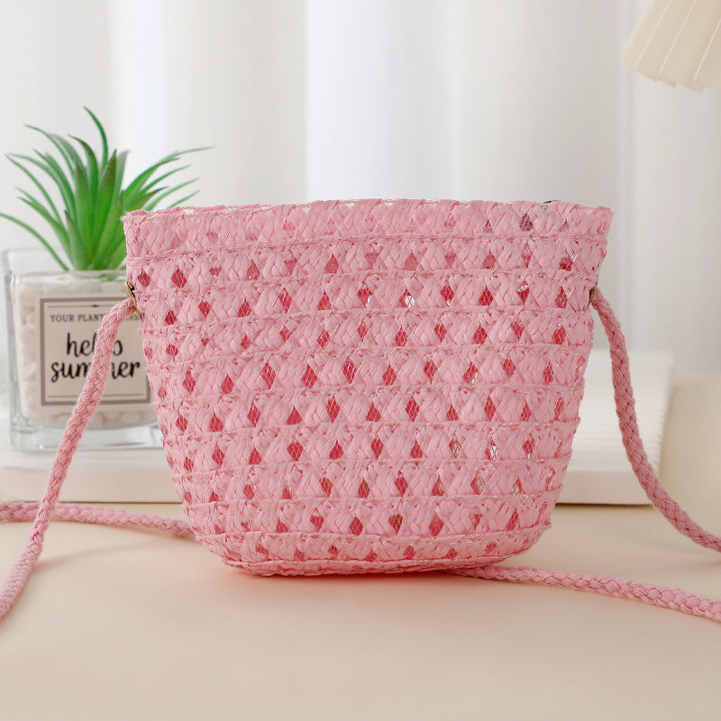 Women's & Children's & Small Summer Cute Mini Hollow Straw Woven Children's Coin Purse