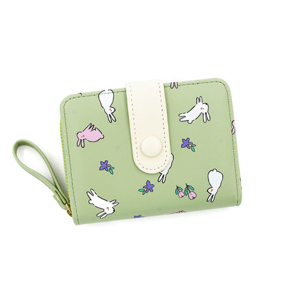 Style Fresh Cute Bunny Pattern Printing Large Capacity Ladies Wallets