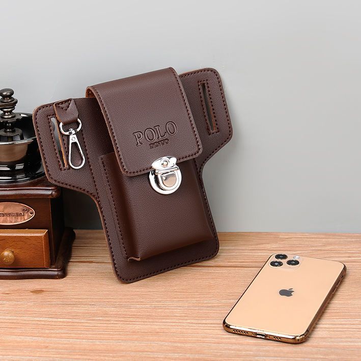 Men's Site Work Leather Can Hold Cigarette Hanging Phone Bags