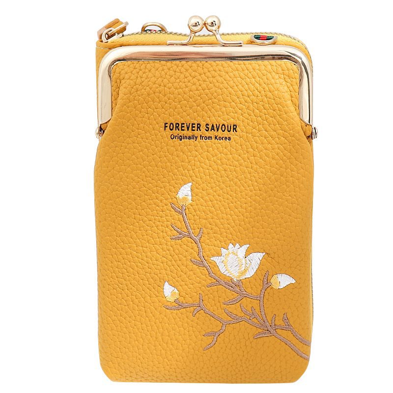 Petits sacs pour téléphone portable avec broderie florale intégrée pour femmes