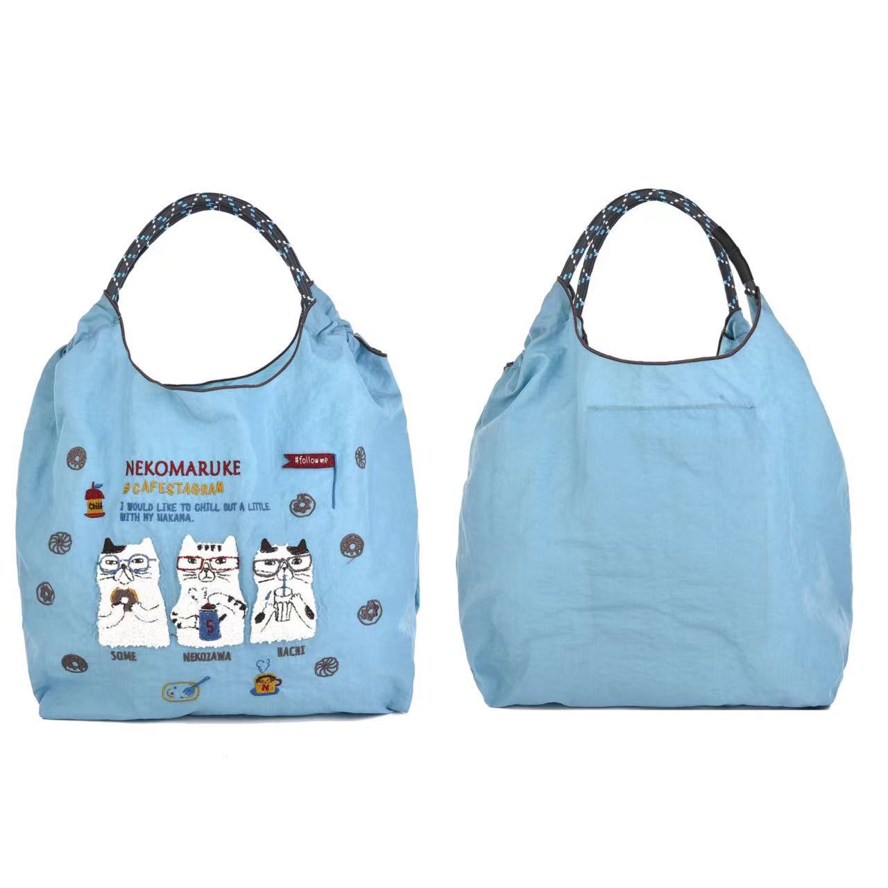 Embroidered Shopping Nylon Environmental Protection Commuter Shoulder Bags