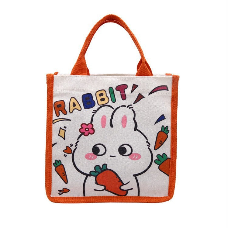 Bunny Printed Canvas Cartoon Young Tuition Handbags