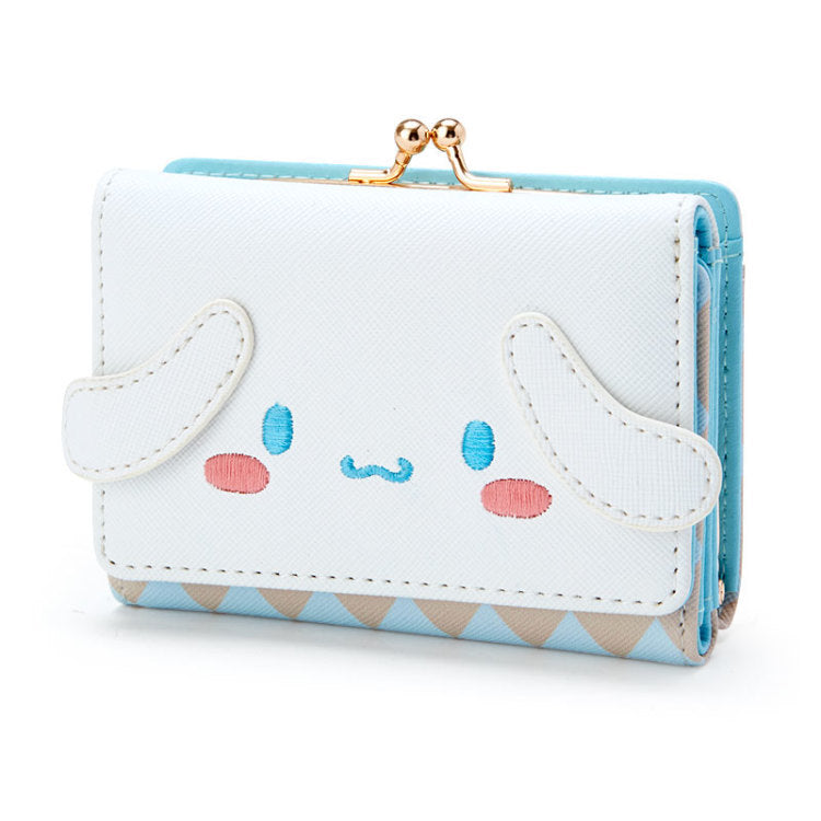 Women's Short 2 Fold Pom Purin Styling Zipper Ladies Wallets