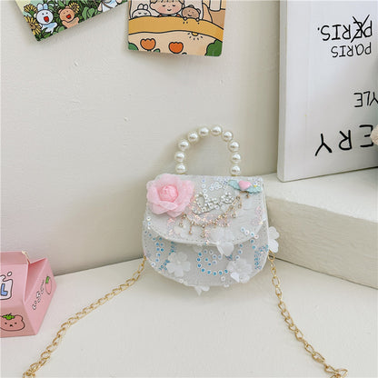 Children's Princess Elsa Cute Fashion Doll Bow Children's Shoulder Bags